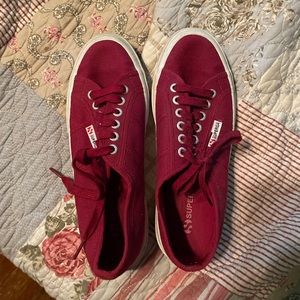 Superga Burgundy Maroon red Cotu sneakers from Anthropologie 39.5 or 9